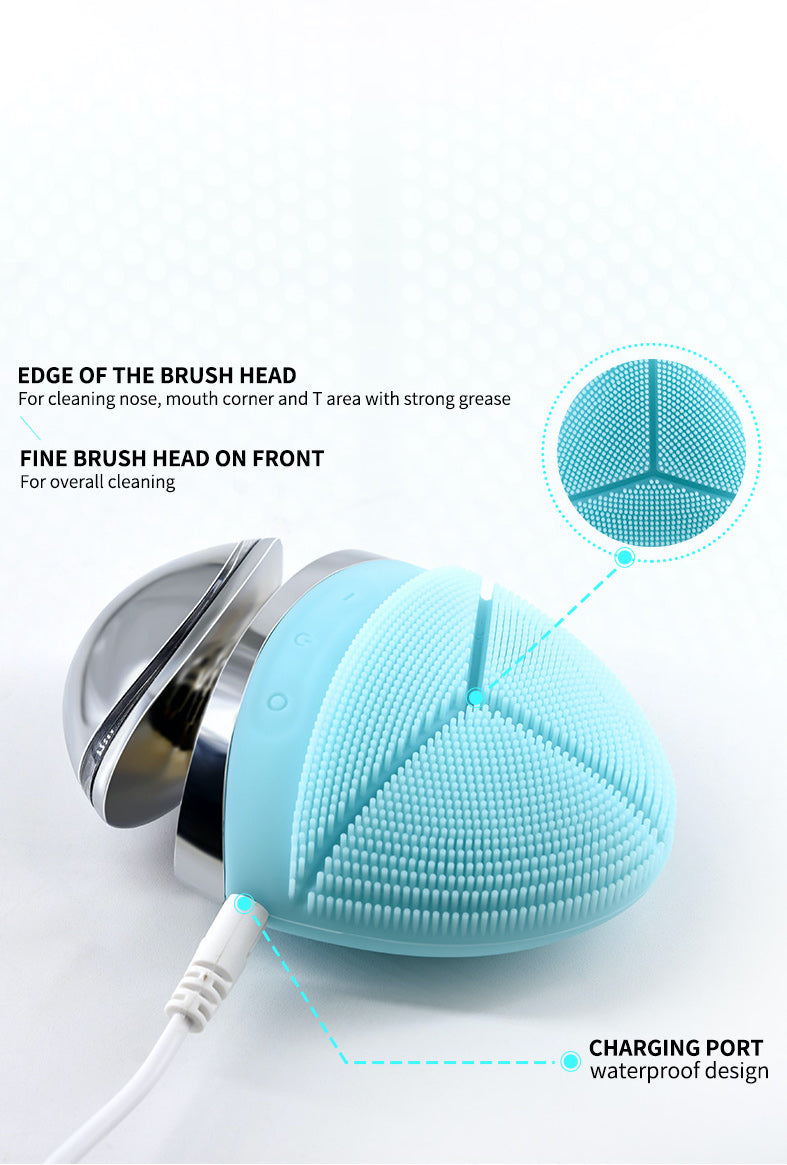 FACE VITAL EMS Brosse faciale en silicone à micro-courant avec fonction thermique